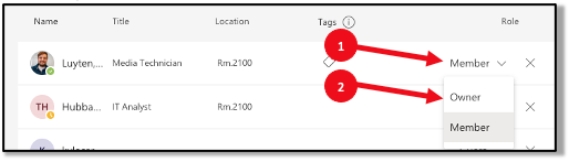Microsoft Teams - Adding and removing Members and adjusting their roles