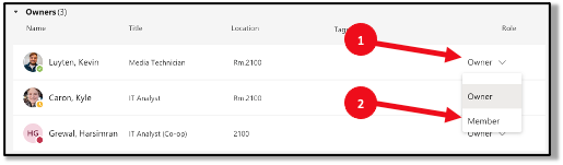 Microsoft Teams - Adding and removing Members and adjusting their roles